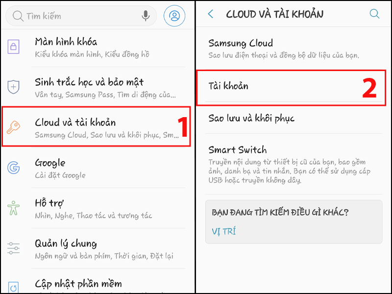 Chọn T&agrave;i khoản